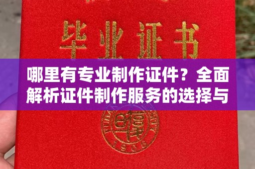 云霄哪里有专业制作证件？全面解析证件制作服务的选择与注意事项